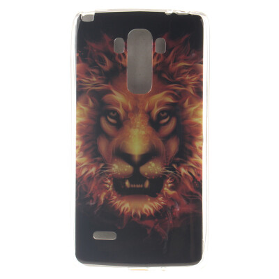 

Flame Lion Pattern Soft Thin TPU Rubber Silicone Gel Case Cover for LG G4 Stylus/LS770