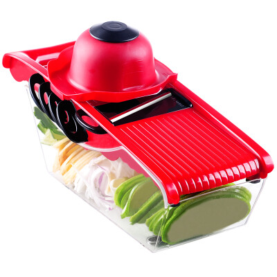 

The United States of the buckle kitchen chopper with a box manual household shredded slicer (red 6 blade)