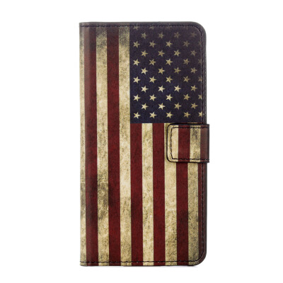 

US Flag Design PU Leather Flip CoverWallet Card Holder Case for Wiko FREDDY