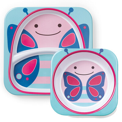 

SKIP HOP cute zoo imitation porcelain drop children baby bowls tableware combination - owl 6 months or more US imports