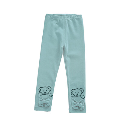 

Ou Mai Beibei girls leggings children trousers pants M0016 bow beans green 90