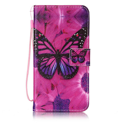 

Black Butterfly Design PU Leather Flip Cover Wallet Card Holder Case for Samsung Galaxy J72016J7109