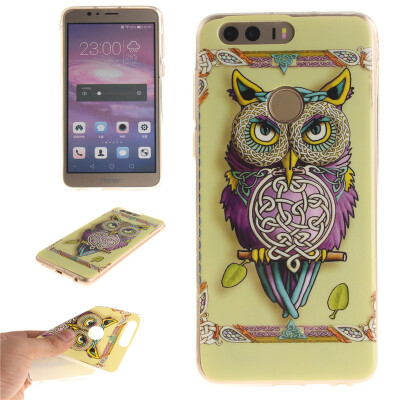 

Owl Pattern Soft Thin TPU Rubber Silicone Gel Case Cover for HUAWEI Honor 8