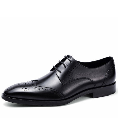 

Haotton (HAUT TON) Bullock men's business casual shoes leather suits leather shoes P110 black 40 yards