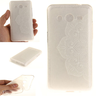

Half white flowers Pattern Soft Thin TPU Rubber Silicone Gel Case Cover for SAMSUNG GALAXY Core 2/G355H