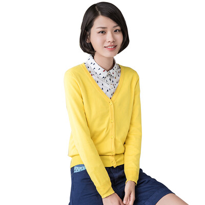 

INMAN long - sleeved cardigan sweater sweater banana yellow XL 1863132603