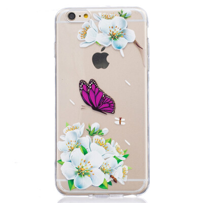 

Purple Butterfly Pattern Soft Thin TPU Rubber Silicone Gel Case Cover for IPHONE 6/6S