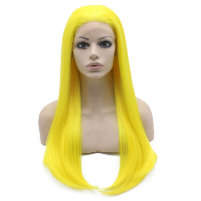 

Iwona Synthetic Hair Lace Front Long Stright Yellow Wig