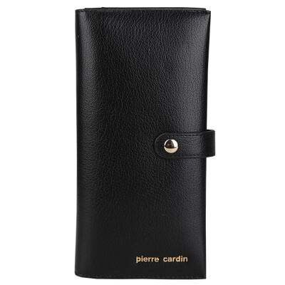 

Pierre Cardin pierrecardin female wallet temperament wild buckle female wallet long section cow leather ticket folder P6C660065-64A black