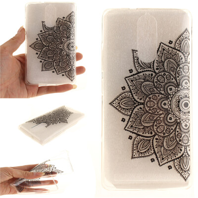 

Black half flower Pattern Soft Thin TPU Rubber Silicone Gel Case Cover for Lenovo K5 Note