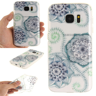 

Blue and green dream flower Pattern Soft Thin TPU Rubber Silicone Gel Case Cover for SAMSUNG GALAXY S7