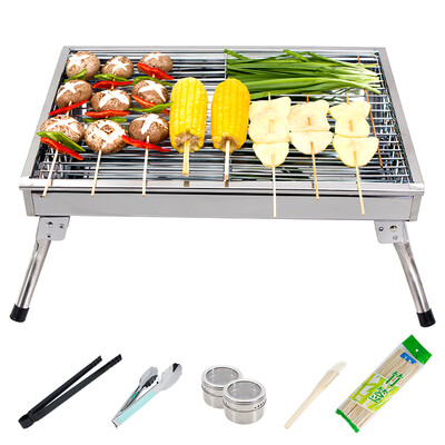 

Tours Quartet Barbecue Stove Stainless Steel Barbecue Grill Folding Charcoal Oven Set Basket gift box 6 sets YSF-008SW