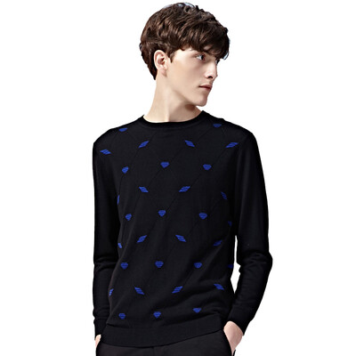 

Dancing with Wolves (DANCING WOLVES) Long Sleeve Round Shirt Men's Sweater 569502005 Navy Blue 175 / 92A
