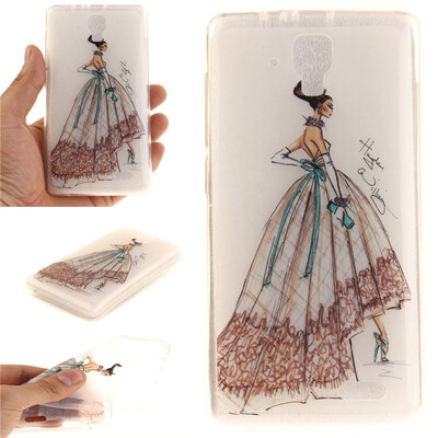 

Hand-painted dress Pattern Soft Thin TPU Rubber Silicone Gel Case Cover for Lenovo A536