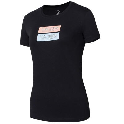

Anta ANTA Women 16718150-3 round neck knitted short-sleeved T-shirt sports breathable quick-drying short T base black M