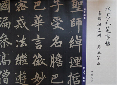 

水写毛笔字帖：帝师胆巴碑·基本笔画
