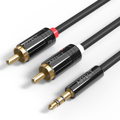 

AIFFECT AR1-BR10 3.5mm audio cable one minute two 3.5 audio revolution 2RCA open connection 3.5 turn double lotus public audio conversion line 1 meter black