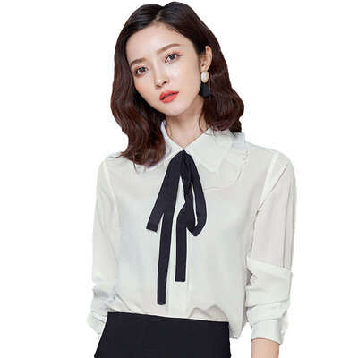 

FUBIXIAN Chiffon Doll-Collar Shirt
