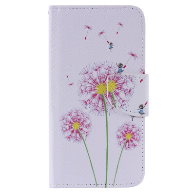 

Pink Dandelion Design PU Leather Flip Cover Wallet Card Holder Case for LG K7