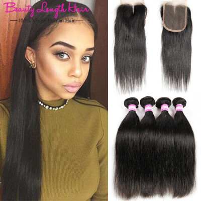 

Peruvian Virgin Hair Straight With Closure 4 Bundles with Closure Peruvian Straight Hair with Closure