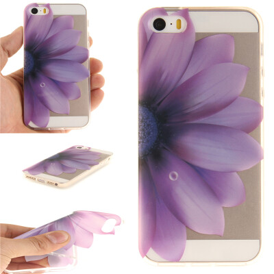 

Half flower Pattern Soft Thin TPU Rubber Silicone Gel Case Cover for IPHONE 55S5SE