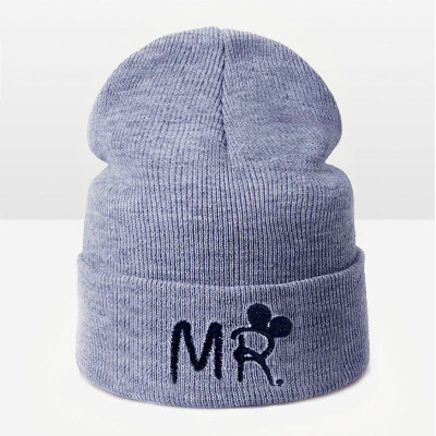 

WISHCLUB 2017 MR&MRS Winter Hat Knitted Warm Hat Skullies Beanies Cotton Brand Cap