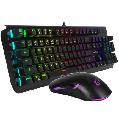 

Colorful (Delux) KM08 + M619 wired keyboard and mouse set RGB backlight green axis mechanical keyboard