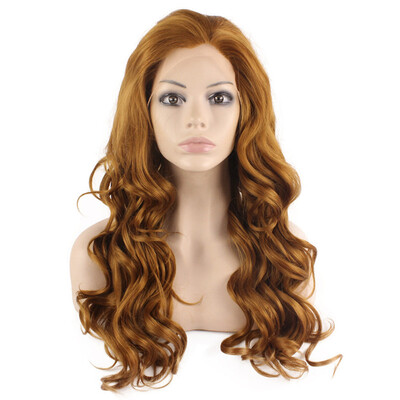 

Iwona Synthetic Hair Lace Front Long Wavy Gold Blonde Wig