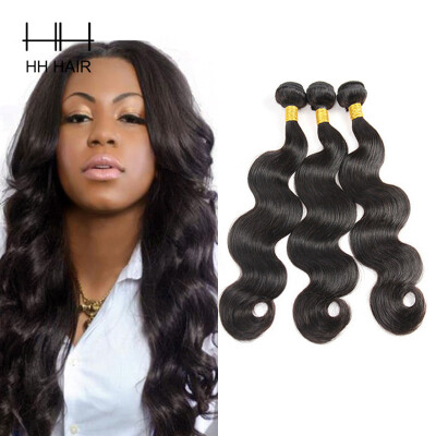 

HHHair Peruvian Body Wave Hair 3 Bundles Unprocessed Virgin Human Hair Weave Extensions