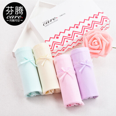 

Fen Teng can be underwear underwear pants comfortable breathable high waist to mention buttocks pure color ladies triangular underwear 4 loaded T3616119 light purple pink beige light green L