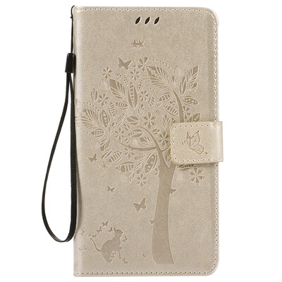 

Gold Tree Design Кожа PU флип крышки Кошелек Карты Держатель чехол для HUAWEI MATE 7
