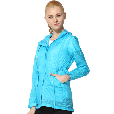 

TFO outdoor windbreaker in a long section of light breathable storage quick-drying sports skin windbreaker 633504 female models sky blue M