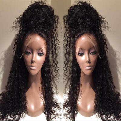 

New 8A Curly Full Lace Human Hair Wigs For Black Women kinky curly Brazilian virgin hair Glueless full lace Wigs with baby hair