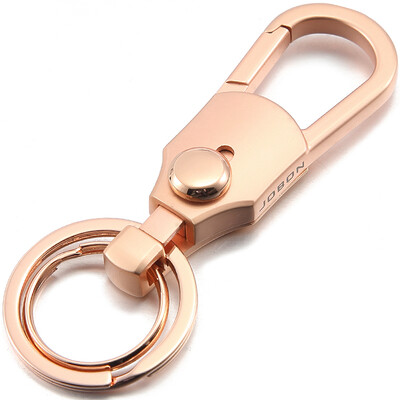 

JOBON double key ring easy to pick the waist hanging key ring car key chain ring ZB-098G rose gold creative gift birthday gift