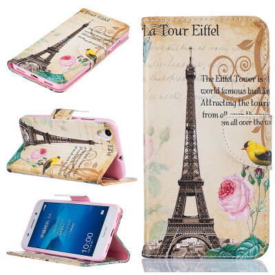 

Paris Tower Design PU Leather Flip Cover Wallet Card Holder Case for HUAWEI Y6 II/Honor 5A