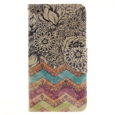 

Wave flower Design PU Leather Flip Cover Wallet Card Holder Case for LG G3 Stylus D690