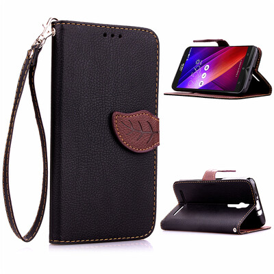 

Black Design PU Leather Flip Cover Wallet Card Holder Case for Asus ZenFone 2 55