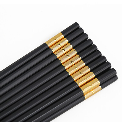 

Double gun Suncha alloy chopsticks ten pairs of gift hotel Japanese chopsticks KZ4068 gold