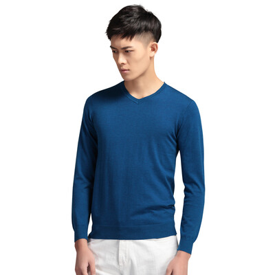 

Красная фасоль Hodo мужского бизнеса случайной мода простой дикие мужчины V-образный вырез свитер и синие джинсы B1 180 / 96A