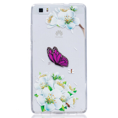 

Purple Butterfly Pattern Soft Thin TPU Rubber Silicone Gel Case Cover for HUAWEI P8 Lite
