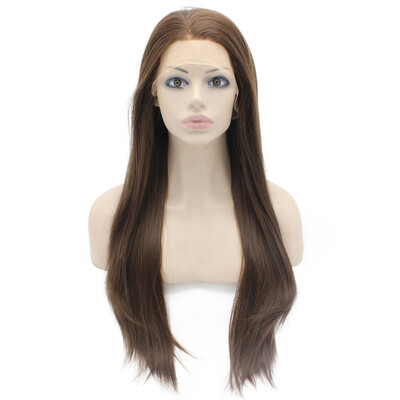 

Iwona Synthetic Hair Lace Front Long Stright Brown Mix Wig