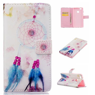 

Plumes and chimes Design PU Leather Flip Cover Wallet Card Holder Case for HUAWEI P9 Lite