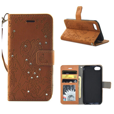 

iPhone 7 Case, MOONCASE Embossing Art Painting Bling PU Leather Magnetic Flip Wallet TPU Soft Protective Case for Apple iPhone 7