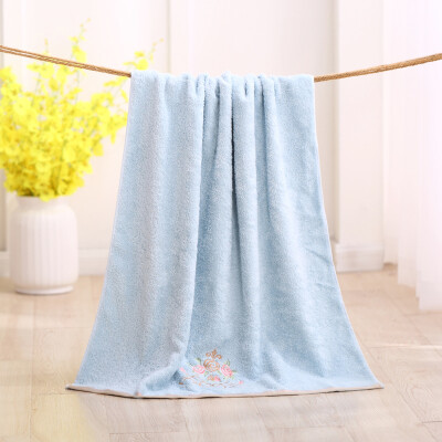 

Jingdong supermarket Tuqiang towel home textile cotton embroidery satin bath towel a flower basket blue 450g Article 70 140cm