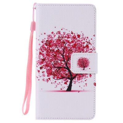 

Flower Design PU Leather Flip Cover Wallet Card Holder Case for SONY M5