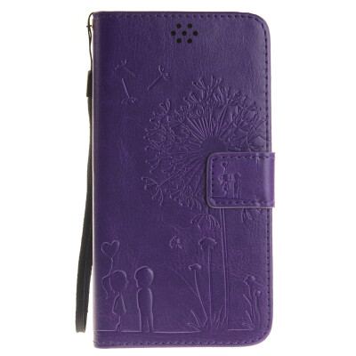 

Purple Lovers and Dandelion Style Embossing Classic Flip Cover with Stand Function and Credit Card Slot for SAMSUNG GALAXY J3/J3 2016