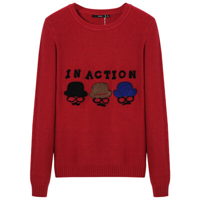 

Semir Ladies simple round necklace headset cartoon sweater backing shenzhen Korean tide 19416070906 red tone L