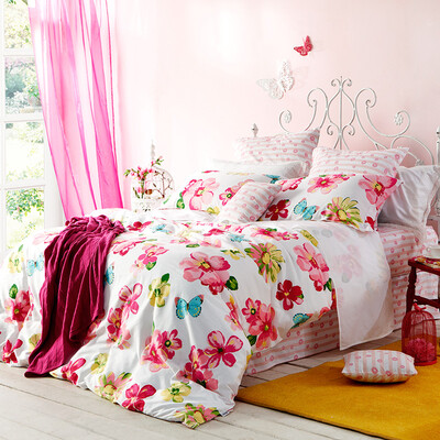 

Dohia Bedding Set Cotton Twill Print Bed Set 4pcs 18m Bed Hibiscus Hibiscus 230x230cm