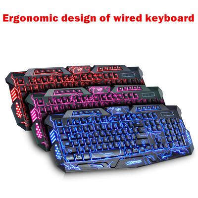 

Gaming Keyboard USB LED Wired Keyboard with Backlight Modes USB Powered Full N-Key Rollover