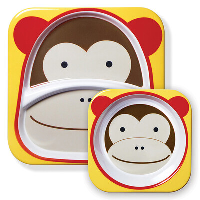 

SKIP HOP cute zoo imitation porcelain drop children baby bowls tableware combination - owl 6 months or more US imports